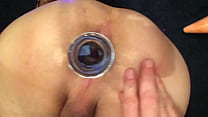 porn gapping my butthole with a buttplug glass toy porn