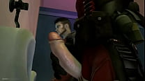 porn two video deadpool and dmcdante are having a good time in the mens room porn