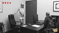 porn vodeo milf anita blue has a deepthroat interview with chris in his office and studio porn
