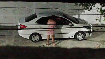 porn fucks with lover in the car in front of the house and comes back full of cum smiling porn